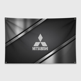 Флаг-баннер с принтом MITSUBISHI SPORT в Кировске, 100% полиэстер | размер 67 х 109 см, плотность ткани — 95 г/м2; по краям флага есть четыре люверса для крепления |  машина | марка | митсубиси