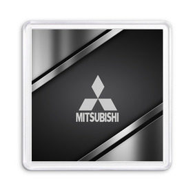 Магнит 55*55 с принтом MITSUBISHI SPORT в Кировске, Пластик | Размер: 65*65 мм; Размер печати: 55*55 мм | Тематика изображения на принте:  машина | марка | митсубиси