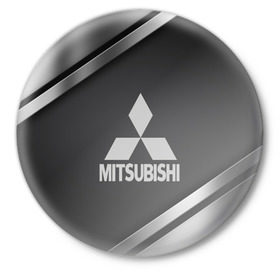Значок с принтом MITSUBISHI SPORT в Кировске,  металл | круглая форма, металлическая застежка в виде булавки |  машина | марка | митсубиси