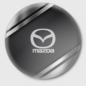 Значок с принтом MAZDA SPORT в Кировске,  металл | круглая форма, металлическая застежка в виде булавки | 