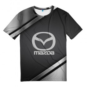 Мужская футболка 3D с принтом MAZDA SPORT в Кировске, 100% полиэфир | прямой крой, круглый вырез горловины, длина до линии бедер | 