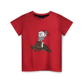 Детская футболка хлопок с принтом Spider Jockey в Кировске, 100% хлопок | круглый вырез горловины, полуприлегающий силуэт, длина до линии бедер | minecraft | minecraft spider jockey | майнкрафт
