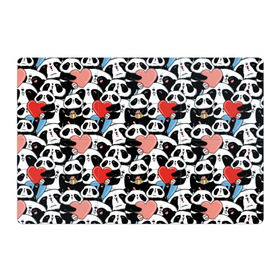 Магнитный плакат 3Х2 с принтом Funny Panda в Кировске, Полимерный материал с магнитным слоем | 6 деталей размером 9*9 см | bear | heart | positive | медведь | мишка | орнамент | панда | подарок | позитив | сердечки | сердце | сюрприз | узор