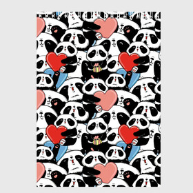 Скетчбук с принтом Funny Panda в Кировске, 100% бумага
 | 48 листов, плотность листов — 100 г/м2, плотность картонной обложки — 250 г/м2. Листы скреплены сверху удобной пружинной спиралью | bear | heart | positive | медведь | мишка | орнамент | панда | подарок | позитив | сердечки | сердце | сюрприз | узор