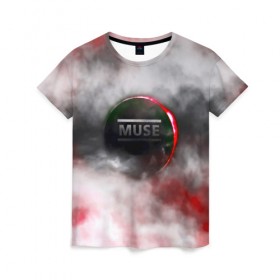Женская футболка 3D с принтом Muse в Кировске, 100% полиэфир ( синтетическое хлопкоподобное полотно) | прямой крой, круглый вырез горловины, длина до линии бедер | 