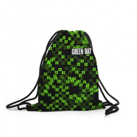 Рюкзак-мешок 3D с принтом Green Day в Кировске, 100% полиэстер | плотность ткани — 200 г/м2, размер — 35 х 45 см; лямки — толстые шнурки, застежка на шнуровке, без карманов и подкладки | 