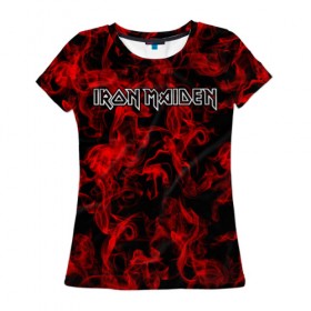 Женская футболка 3D с принтом Iron Maiden в Кировске, 100% полиэфир ( синтетическое хлопкоподобное полотно) | прямой крой, круглый вырез горловины, длина до линии бедер | альтернативный | блюз | британская | готик | гранж | группа | метал | модные | музыка | пост | рок | хард