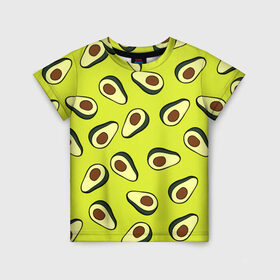 Детская футболка 3D с принтом Авокадо в Кировске, 100% гипоаллергенный полиэфир | прямой крой, круглый вырез горловины, длина до линии бедер, чуть спущенное плечо, ткань немного тянется | avocado | food | fruit | pattern | vegan | vegetarian | авокадо | веган | вегетарианство | еда | паттерн | правильное питание | фрукт