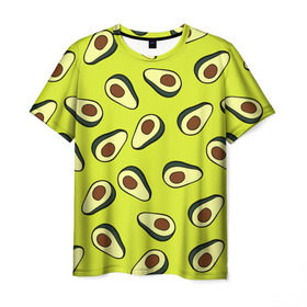 Мужская футболка 3D с принтом Авокадо в Кировске, 100% полиэфир | прямой крой, круглый вырез горловины, длина до линии бедер | Тематика изображения на принте: avocado | food | fruit | pattern | vegan | vegetarian | авокадо | веган | вегетарианство | еда | паттерн | правильное питание | фрукт