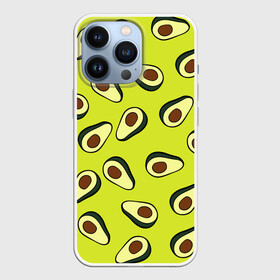 Чехол для iPhone 13 Pro с принтом Авокадо в Кировске,  |  | Тематика изображения на принте: avocado | food | fruit | pattern | vegan | vegetarian | авокадо | веган | вегетарианство | еда | паттерн | правильное питание | фрукт