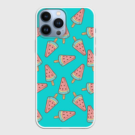 Чехол для iPhone 13 Pro Max с принтом Ice cream Watermelon в Кировске,  |  | Тематика изображения на принте: food | ice cream | pattern | sweet | vegetarian | watermelon | арбуз | вегетарианство | еда | мороженое | паттерн | правильное питание | сладкое