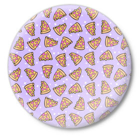 Значок с принтом Пицца Мун в Кировске,  металл | круглая форма, металлическая застежка в виде булавки | Тематика изображения на принте: food | pattern | pizza | sailor moon | еда | паттерн | пицца | сейлор мун