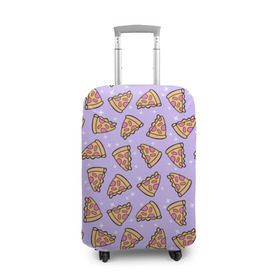 Чехол для чемодана 3D с принтом Пицца Мун в Кировске, 86% полиэфир, 14% спандекс | двустороннее нанесение принта, прорези для ручек и колес | Тематика изображения на принте: food | pattern | pizza | sailor moon | еда | паттерн | пицца | сейлор мун