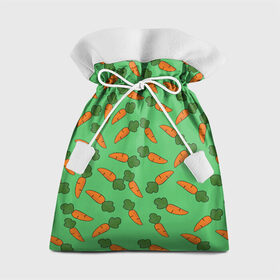 Подарочный 3D мешок с принтом Carrots в Кировске, 100% полиэстер | Размер: 29*39 см | Тематика изображения на принте: carrot | food | pattern | vegan | vegetarian | веган | вегетарианство | еда | кролик | марковка | морковь | паттерн
