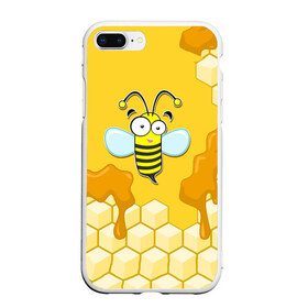 Чехол для iPhone 7Plus/8 Plus матовый с принтом Пчелка в Кировске, Силикон | Область печати: задняя сторона чехла, без боковых панелей | Тематика изображения на принте: животные | лето | мед | насекомые | природа | пчела | пчелка | соты
