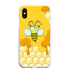 Чехол для iPhone XS Max матовый с принтом Пчелка в Кировске, Силикон | Область печати: задняя сторона чехла, без боковых панелей | животные | лето | мед | насекомые | природа | пчела | пчелка | соты