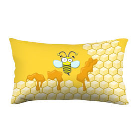 Подушка 3D антистресс с принтом Пчелка в Кировске, наволочка — 100% полиэстер, наполнитель — вспененный полистирол | состоит из подушки и наволочки на молнии | животные | лето | мед | насекомые | природа | пчела | пчелка | соты
