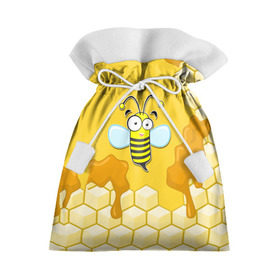Подарочный 3D мешок с принтом Пчелка в Кировске, 100% полиэстер | Размер: 29*39 см | животные | лето | мед | насекомые | природа | пчела | пчелка | соты