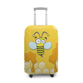 Чехол для чемодана 3D с принтом Пчелка в Кировске, 86% полиэфир, 14% спандекс | двустороннее нанесение принта, прорези для ручек и колес | животные | лето | мед | насекомые | природа | пчела | пчелка | соты