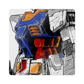Магнит виниловый Квадрат с принтом Gundam в Кировске, полимерный материал с магнитным слоем | размер 9*9 см, закругленные углы | Тематика изображения на принте: gundam | манга | робо | япония