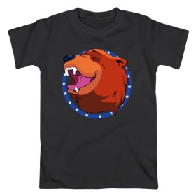 Мужская футболка хлопок с принтом Bear for Hire в Кировске, 100% хлопок | прямой крой, круглый вырез горловины, длина до линии бедер, слегка спущенное плечо. | Тематика изображения на принте: bear for hire | far cry 5 | медведь | фар край 5