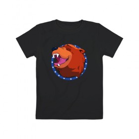 Детская футболка хлопок с принтом Bear for Hire в Кировске, 100% хлопок | круглый вырез горловины, полуприлегающий силуэт, длина до линии бедер | bear for hire | far cry 5 | медведь | фар край 5