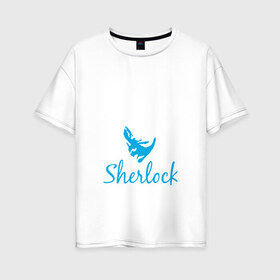 Женская футболка хлопок Oversize с принтом Шерлок в Кировске, 100% хлопок | свободный крой, круглый ворот, спущенный рукав, длина до линии бедер
 | cumberbatc | sherlock | бенедикт камбербэтч | каракумбуль | шерлок