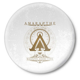 Значок с принтом Amaranthe в Кировске,  металл | круглая форма, металлическая застежка в виде булавки | amaranthe | амаранте | датская | дэт | метал | пауэр | шведская
