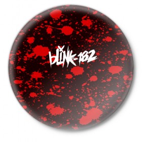 Значок с принтом BLINK 182 в Кировске,  металл | круглая форма, металлическая застежка в виде булавки | 