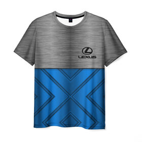 Мужская футболка 3D с принтом LEXUS SPORT в Кировске, 100% полиэфир | прямой крой, круглый вырез горловины, длина до линии бедер | Тематика изображения на принте: 