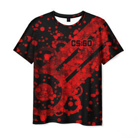 Мужская футболка 3D с принтом Counter Strike Red Style в Кировске, 100% полиэфир | прямой крой, круглый вырез горловины, длина до линии бедер | cs go | global offensive | контр страйк | шутер