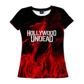 Женская футболка 3D с принтом Hollywood Undead в Кировске, 100% полиэфир ( синтетическое хлопкоподобное полотно) | прямой крой, круглый вырез горловины, длина до линии бедер | hollywood undead | punk | rock | альтернативный хип хоп | группа | инди поп | музыка | музыкальное произведение | ноты | панк | регги | рок | синти поп