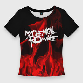 Женская футболка 3D Slim с принтом My Chemical Romance в Кировске,  |  | my chemical romance | punk | rock | альтернативный хип хоп | группа | инди поп | музыка | музыкальное произведение | ноты | панк | регги | рок | синти поп