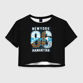 Женская футболка 3D укороченная с принтом Бруклин Нью-Йорк в Кировске, 100% полиэстер | круглая горловина, длина футболки до линии талии, рукава с отворотами | brooklyn | new york | urban | бронкс | бруклин | манхеттен | манхэттен | нью йорк | сша | урбан | урбан стиль | штаты