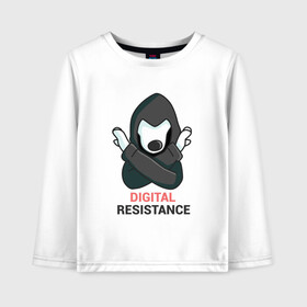 Детский лонгслив хлопок с принтом Digital Resistance Dog в Кировске, 100% хлопок | круглый вырез горловины, полуприлегающий силуэт, длина до линии бедер | 