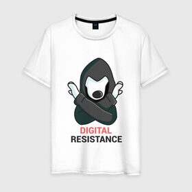 Мужская футболка хлопок с принтом Digital Resistance Dog в Кировске, 100% хлопок | прямой крой, круглый вырез горловины, длина до линии бедер, слегка спущенное плечо. | Тематика изображения на принте: 