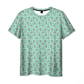 Мужская футболка 3D с принтом Енотики в Кировске, 100% полиэфир | прямой крой, круглый вырез горловины, длина до линии бедер | cute | raccoon | в полоску | енот | енотик | лес | лесной | милый | осенний | полосатый