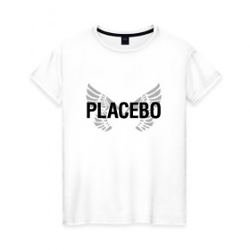 Женская футболка хлопок с принтом Placebo в Кировске, 100% хлопок | прямой крой, круглый вырез горловины, длина до линии бедер, слегка спущенное плечо | placebo | альтернативный | инди | индирок | плацебо | рок