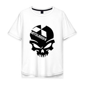 Мужская футболка хлопок Oversize с принтом Mitsubishi в Кировске, 100% хлопок | свободный крой, круглый ворот, “спинка” длиннее передней части |  машина | марка | митсубиси