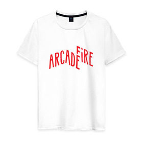Мужская футболка хлопок с принтом Arcade Fire в Кировске, 100% хлопок | прямой крой, круглый вырез горловины, длина до линии бедер, слегка спущенное плечо. | 