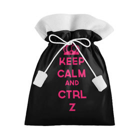 Подарочный 3D мешок с принтом Keep calm and ctrl z в Кировске, 100% полиэстер | Размер: 29*39 см | Тематика изображения на принте: ctrl z | it | keep calm | будь спокоен | компьютер | корона | с надписью