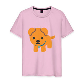 Мужская футболка хлопок с принтом Dog Emoji в Кировске, 100% хлопок | прямой крой, круглый вырез горловины, длина до линии бедер, слегка спущенное плечо. | 
