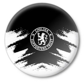 Значок с принтом CHELSEA в Кировске,  металл | круглая форма, металлическая застежка в виде булавки | football | soccer | челси