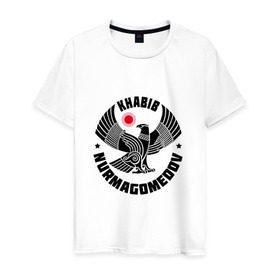 Мужская футболка хлопок с принтом Khabib в Кировске, 100% хлопок | прямой крой, круглый вырез горловины, длина до линии бедер, слегка спущенное плечо. | ufc | нурмагомедов | хабиб