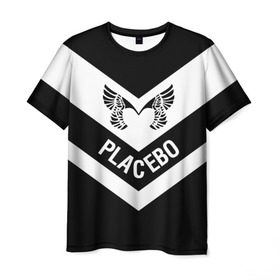 Мужская футболка 3D с принтом Placebo в Кировске, 100% полиэфир | прямой крой, круглый вырез горловины, длина до линии бедер | placebo | альтернативный | инди | индирок | плацебо | рок