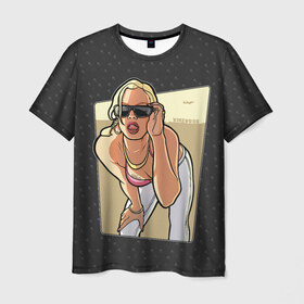 Мужская футболка 3D с принтом GTA SA - Девушка в очках в Кировске, 100% полиэфир | прямой крой, круглый вырез горловины, длина до линии бедер | grand theft auto | gta | rockstar games | san andreas | гта | сан андреас