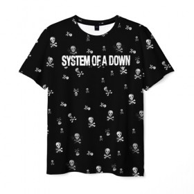 Мужская футболка 3D с принтом System of a Down в Кировске, 100% полиэфир | прямой крой, круглый вырез горловины, длина до линии бедер | system of a down | музыка | рок | рок группа
