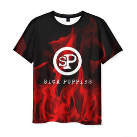 Мужская футболка 3D с принтом SICK PUPPIES в Кировске, 100% полиэфир | прямой крой, круглый вырез горловины, длина до линии бедер | 