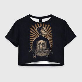 Женская футболка 3D укороченная с принтом Смоки Мо в Кировске, 100% полиэстер | круглая горловина, длина футболки до линии талии, рукава с отворотами | 
