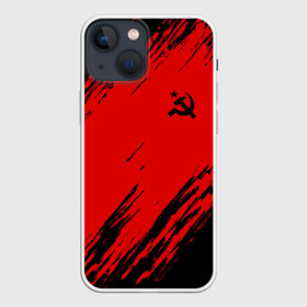 Чехол для iPhone 13 mini с принтом USSR SPORT | СССР в Кировске,  |  | Тематика изображения на принте: fc | football | sport | ussr | звезда | красный | ленин | родина | сделано в ссср | серп и молот | союз | спорт | ссср | сталин | страна | текстура | футбол | цвет | шум